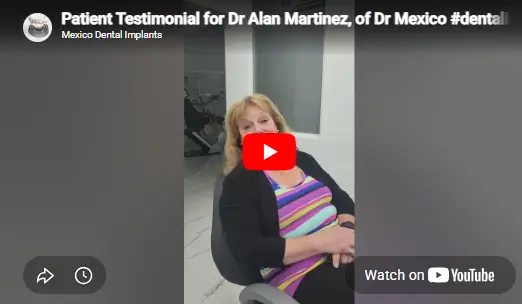 All-on-4 patient testimonial video featuring a Texas patient sharing their experience, treatment journey, and results after full-mouth dental implant treatment in Tijuana, Mexico.