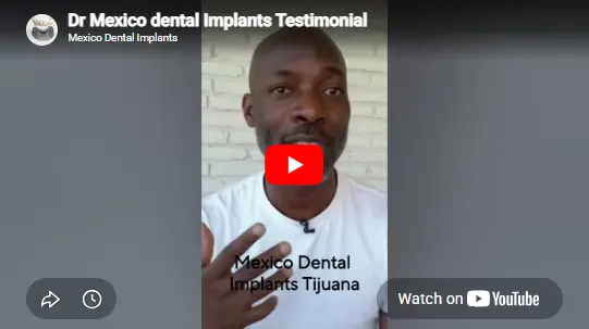 Dental implant patient testimonial video sharing a personal experience, treatment results, and satisfaction with dental implant care at Dr. Mexico Dental Group in Tijuana, Mexico.