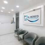 Reception area at Dr Mexico Dental Group in Tijuana, Mexico with modern seating and patient consultation space