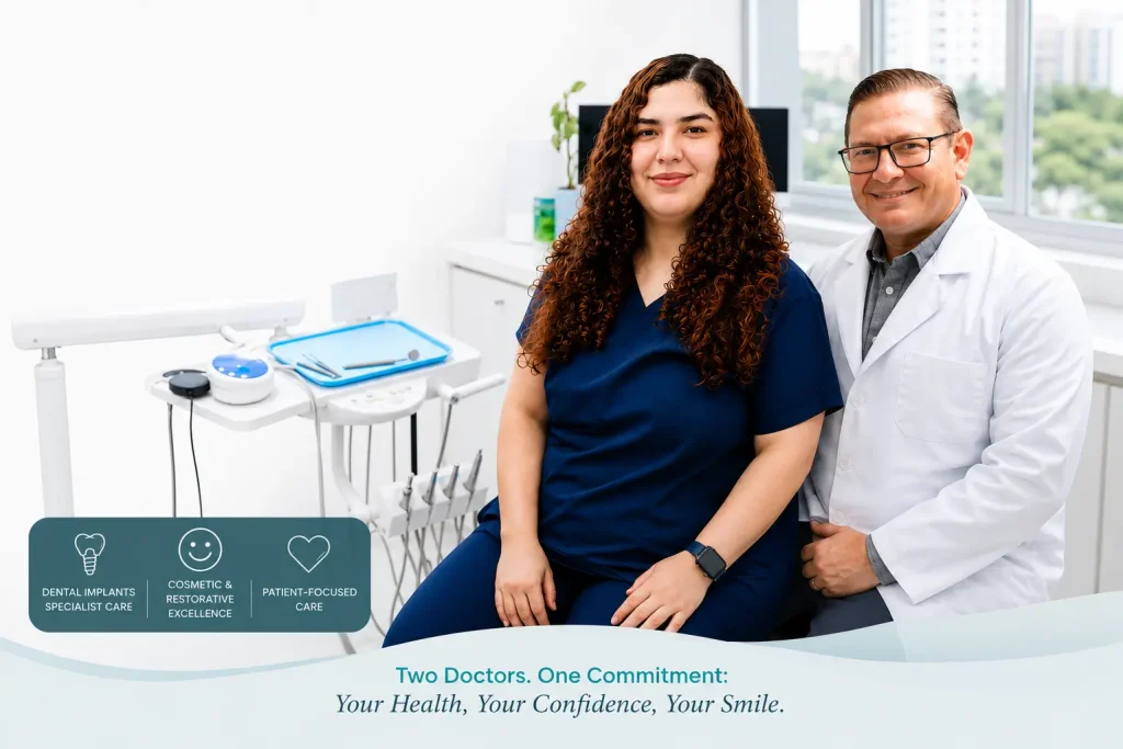 Meet the experienced dentists at Dr. Mexico Dental Group in Tijuana, Mexico, including cosmetic dentist Dra. Evelyn Tirado and implant specialist Dr. Alan Martínez.