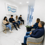 Patients waiting comfortably in the reception area at Dr. Mexico Dental Group in Tijuana, Mexico.
