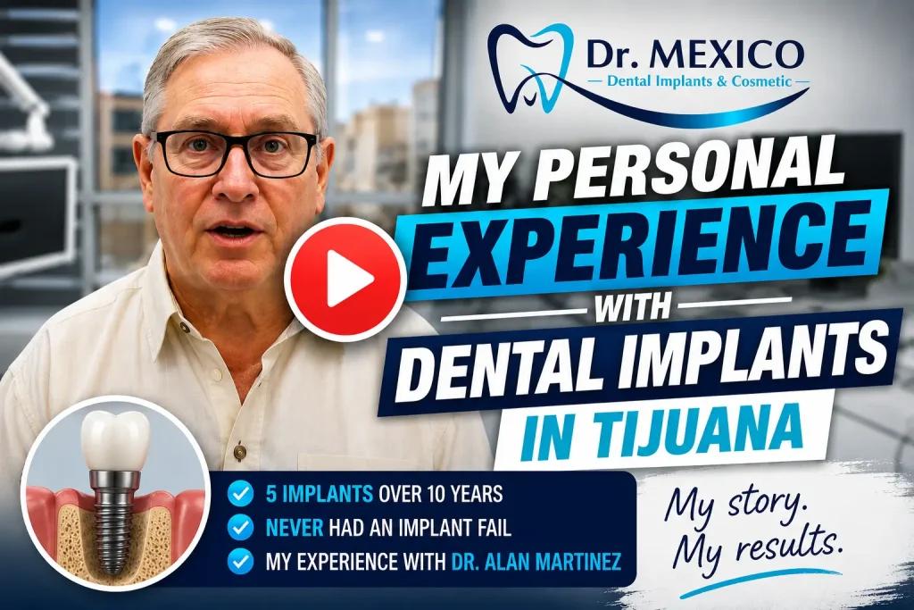I’ve personally had five dental implants placed in Tijuana, Mexico, and in this video I share my own experience with dental implant treatment at Dr. Mexico Dental Group and with Dr. Alan Martínez.