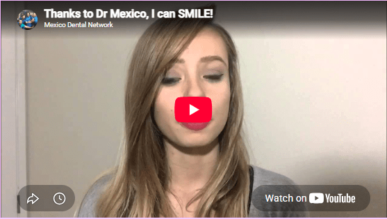 Patient from Dr. Mexico Dental Group sharing a video testimonial after successful dental treatment in Tijuana