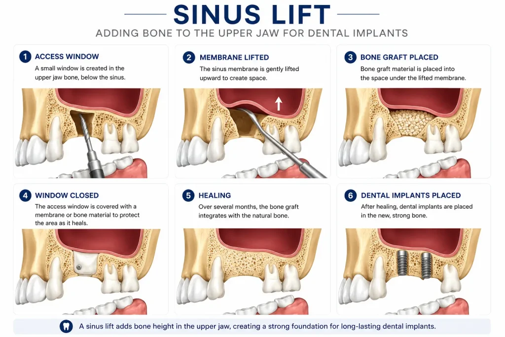 Illustration of the Sinus lift process in Tijuana