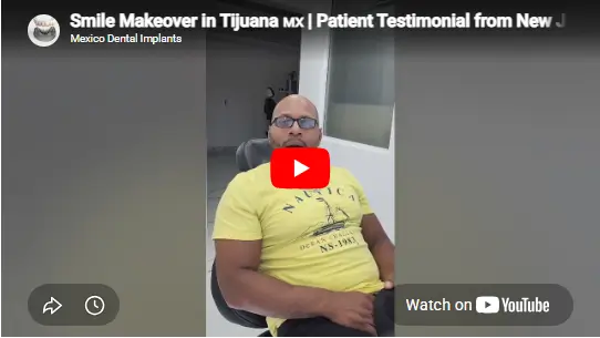 Smile makeover patient testimonial video from a New Jersey patient sharing their experience and results at Dr. Mexico Dental Group in Tijuana, Mexico.